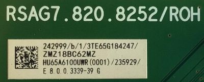 MAIN PARA SMART TV HISENSE 4K (‎3840x2160p) / NUMERO DE PARTE 242999 / RSAG7.820.8252/ROH / 242999/b/1/3TE65G184247 / MODELO 65R6E - Imagen 3